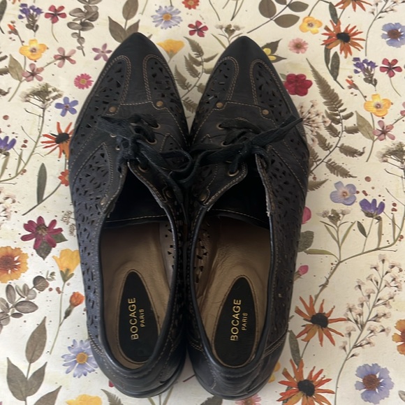 Bocage Paris leather pointed toe lace up rare shoes size 40 - Picture 6 of 13